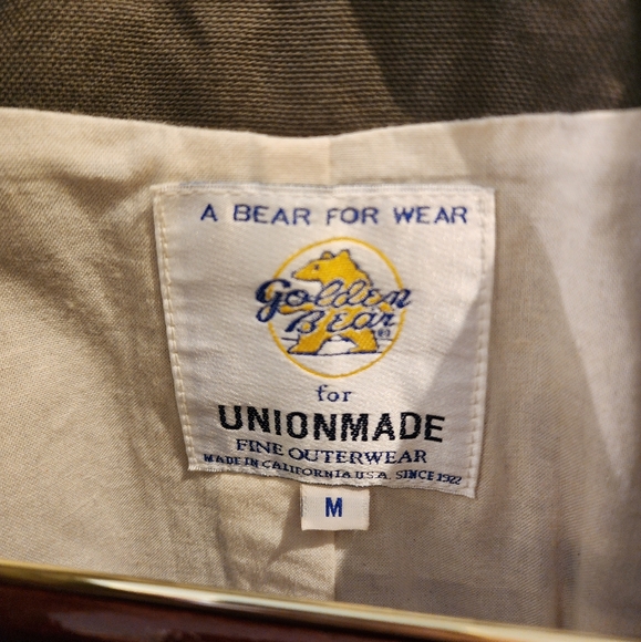 Golden Bear x Unionmade Canvas Military Jacket Shawl Collar Peacoat - Picture 5 of 7